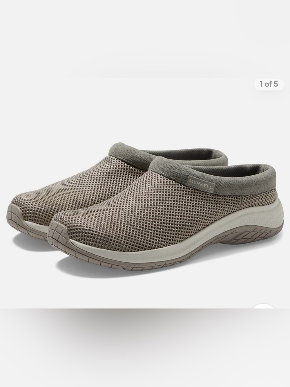 Merrell Men's Taupe Mesh Slip-On Clog - Olive Trim